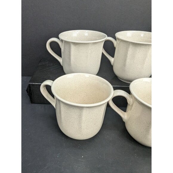 Market Square Plain & Fancy Stoneware Coffee/Tea Cups Girl with Basket Lot of 4 - Picture 4 of 8